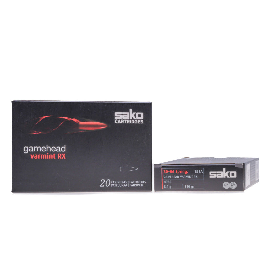 Sako Ammo 30-06 SPRG 130gr Gamehead Varmint RX HPBT