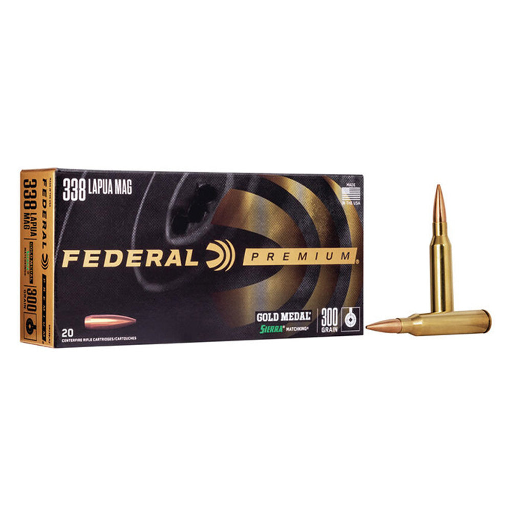 Federal 338 LAPUA 300gr MATCHKING BTHP GOLD MEDAL