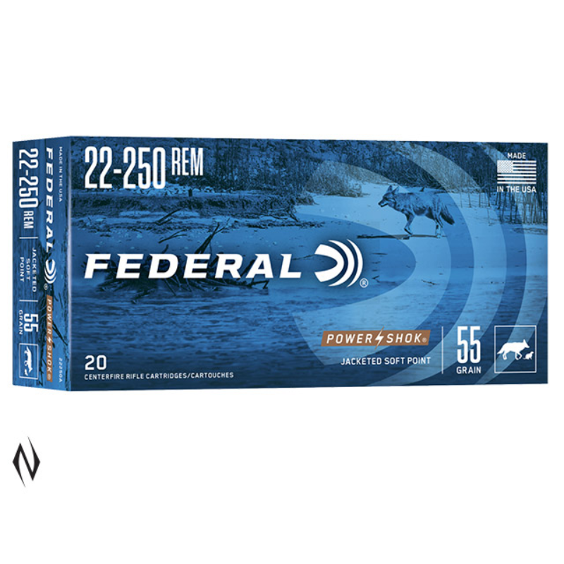 Federal 22-250 Rem 55gr SP POWER-SHOK