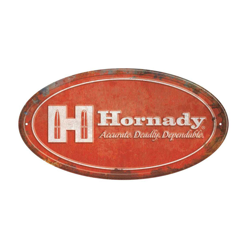 Hornady Oval Rustic Tin Sign