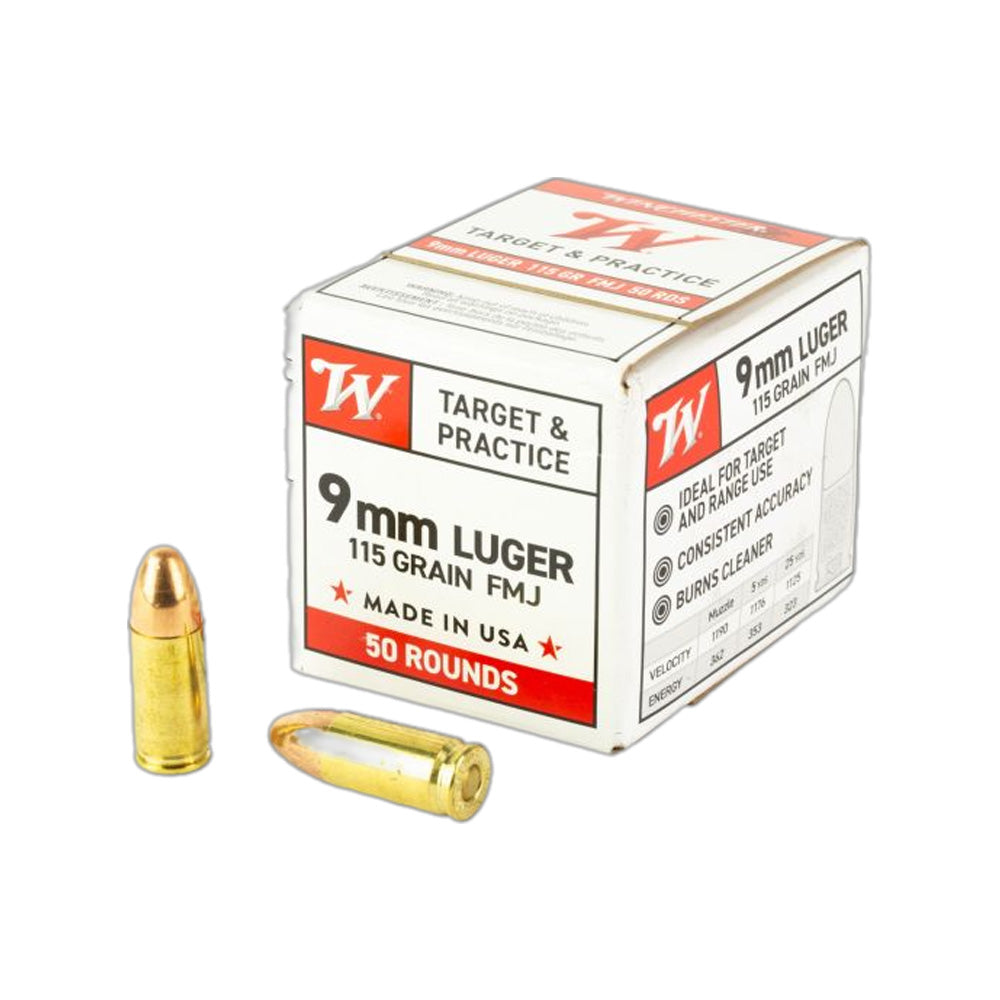 Winchester 9mm USA Para 115gr FMJ