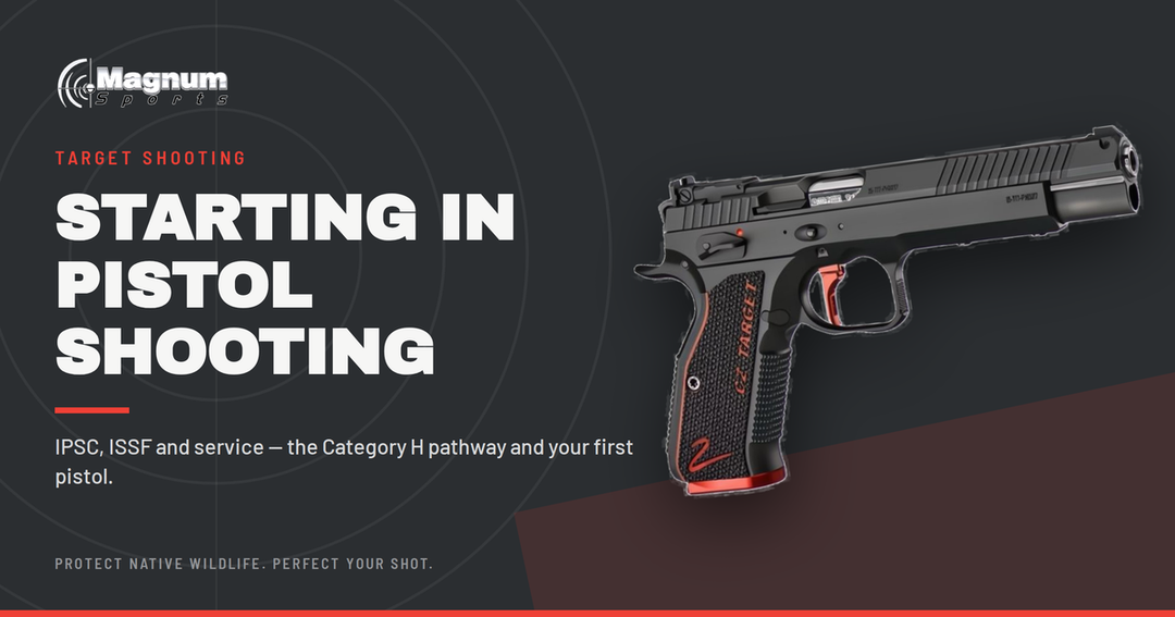 CZ Shadow 2 Target competition pistol — Magnum Sports guide to starting in IPSC, ISSF and service pistol shooting in NSW