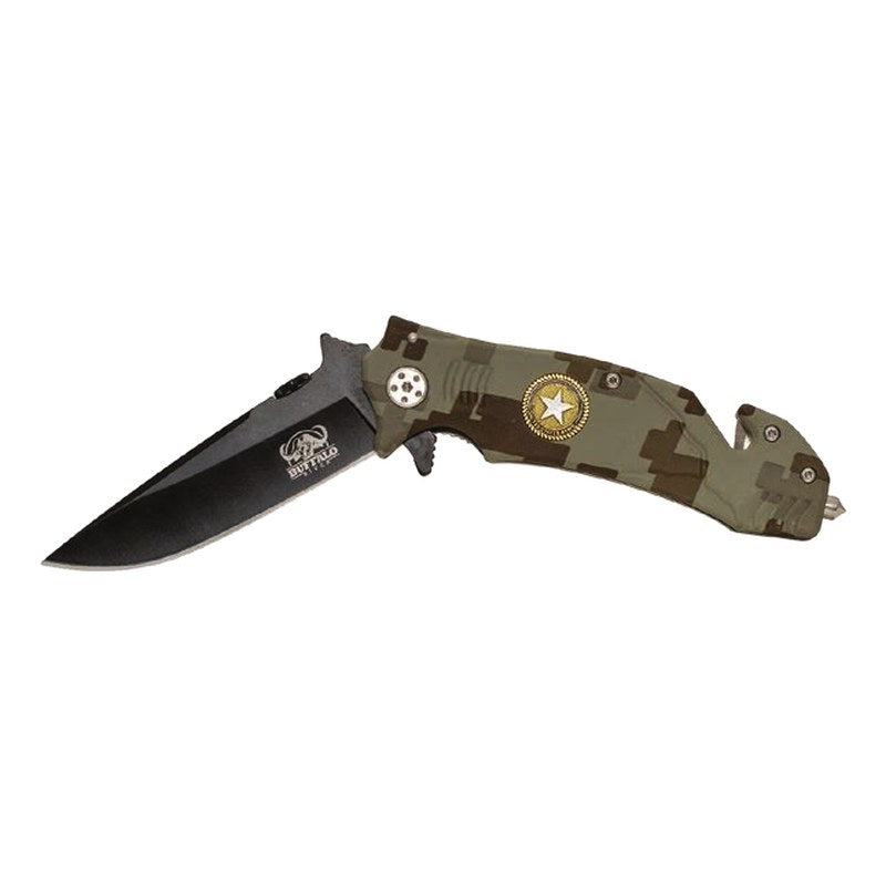 Buffalo River Axiom Spitfire Folding Knife Camo