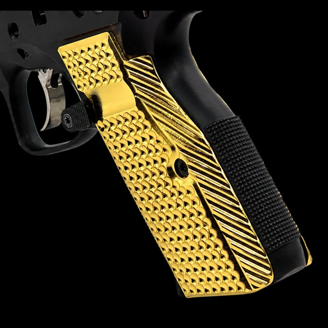 CZ Shadow 2 Full-Length Brass Flat Grips