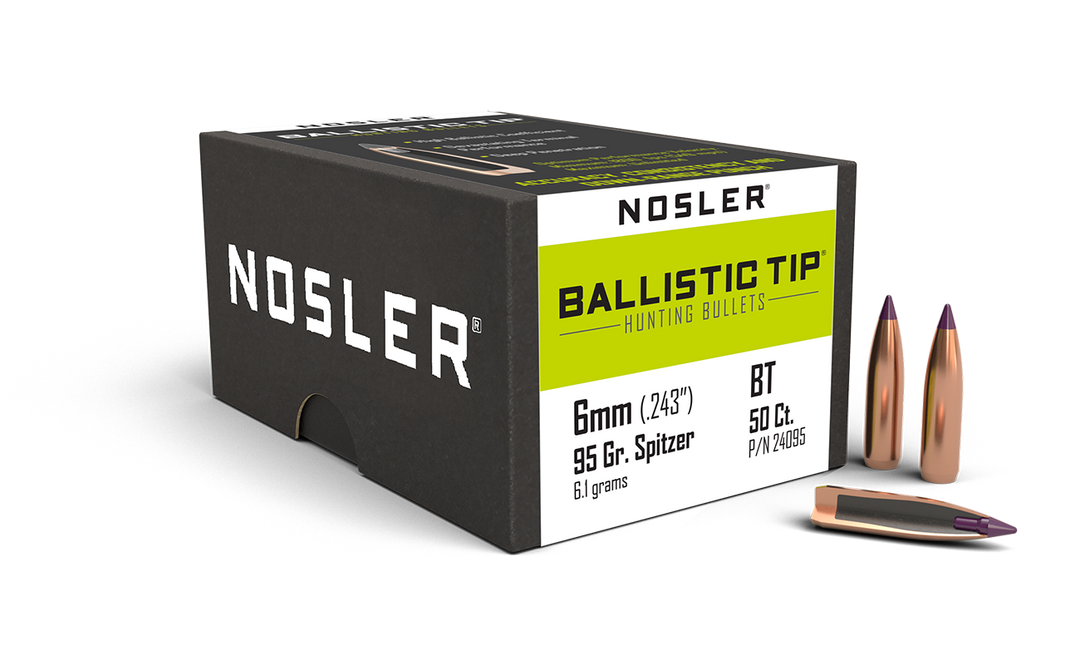 Nosler 6mm 95gr Ballistic Tip Hunting bullets, 50 count