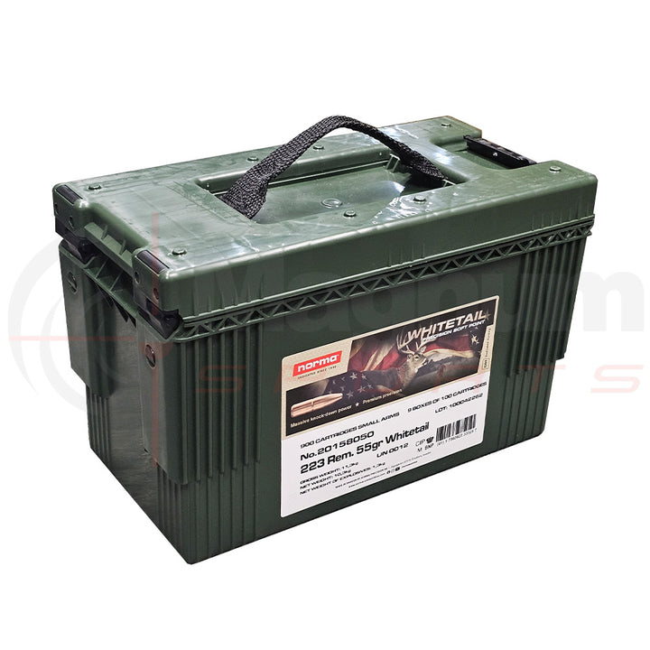 Norma 223 Rem 55gr Whitetail SP Ammo Can