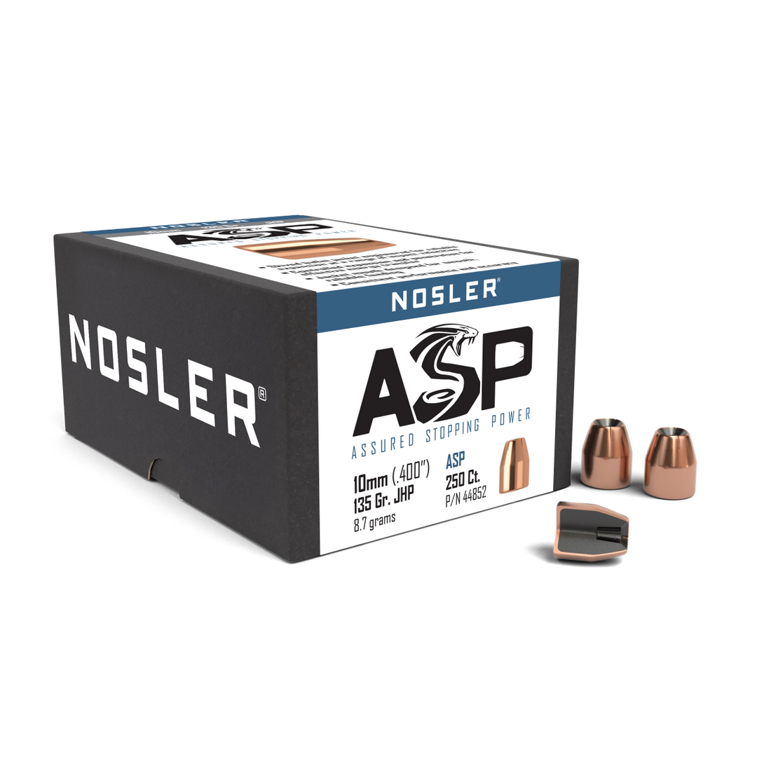 Nosler 10mm 135gr JHP handgun bullets, 250 count (44852)