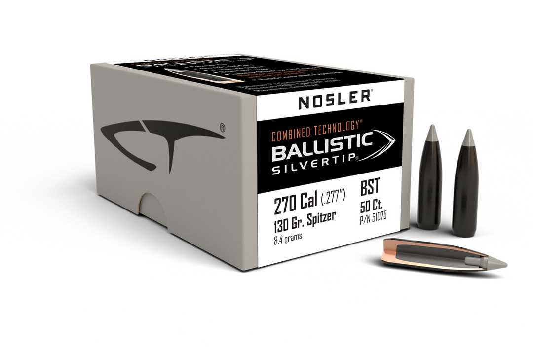 Nosler 270 cal 130gr Ballistic Silvertip bullets, 50 count