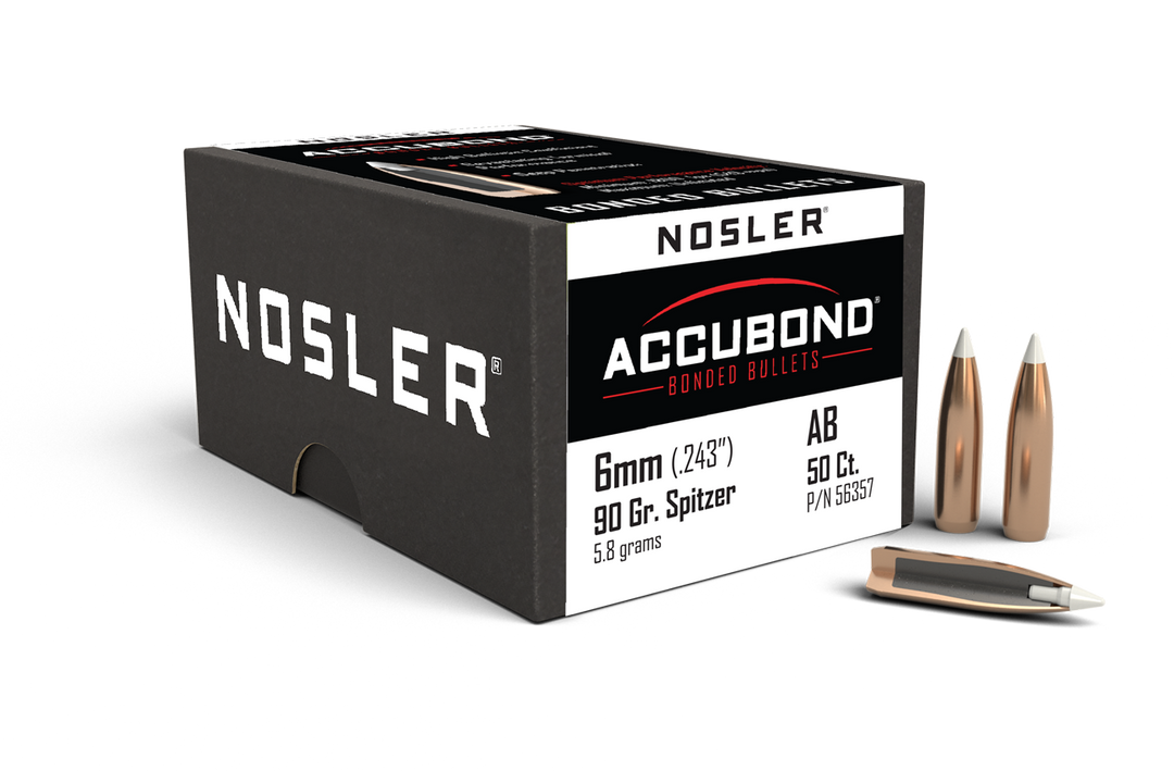 Nosler 6mm 90gr AccuBond bullets, 50 count