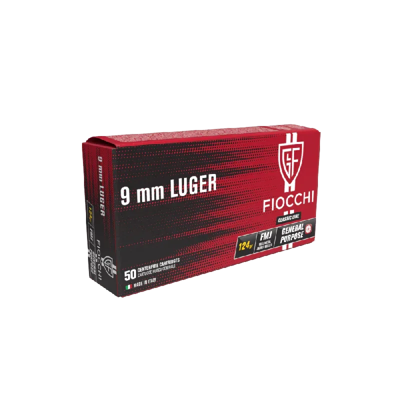 Fiocchi Ammunition 9MM LUGER 124GR FMJ - Magnum Sports