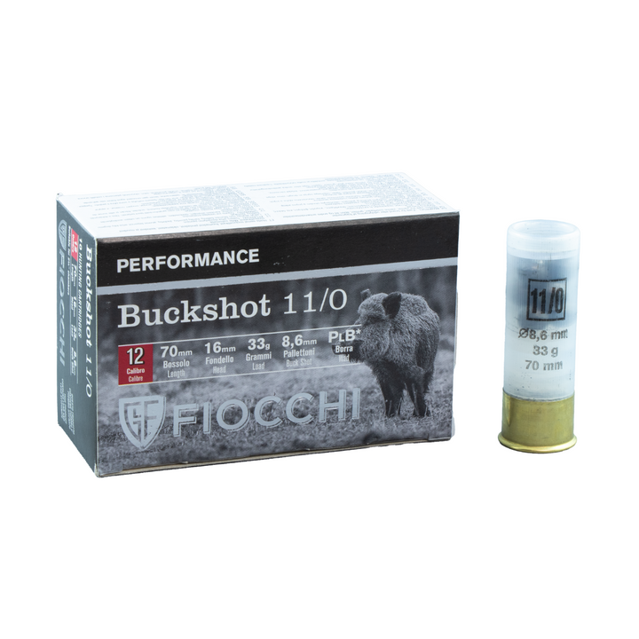Fiocchi Ammunition FIOCCHI 12G 00 BUCKSHOT 8 PELLET 8.6MM 33GM