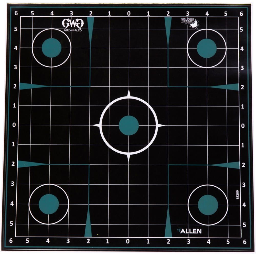 girls-with-guns-splash-adhesive-targets-12x12"-Sight In Grid (5 Pack)-