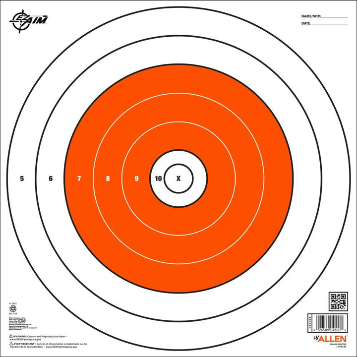 ez-aim-paper-targets-12x12"-Bullseye (12 Pack)-