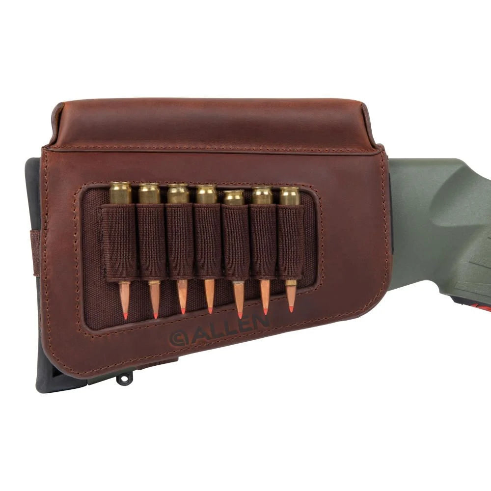 butt-stock-rifle-7-round-ammo-holder-Westcliff Leather + Cheek Piece