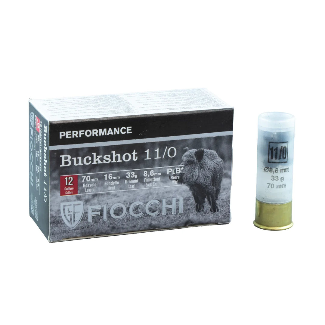 FIOCCHI 12G 00 BUCKSHOT 10 PKT 8 PELLET 8.6MM 33GM - Magnum Sports