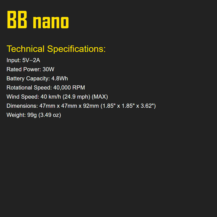 Nitecore BBNANO-K2 BB Nano Air Duster with Multipurpose Cleaning Accessories Kit