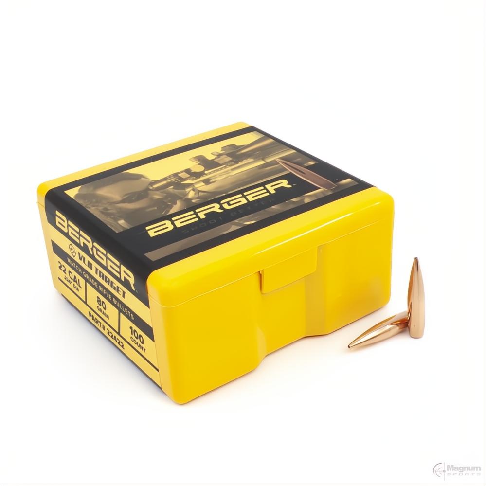 Berger 22 Cal 80gr VLD Target Projectiles (PN 22422)