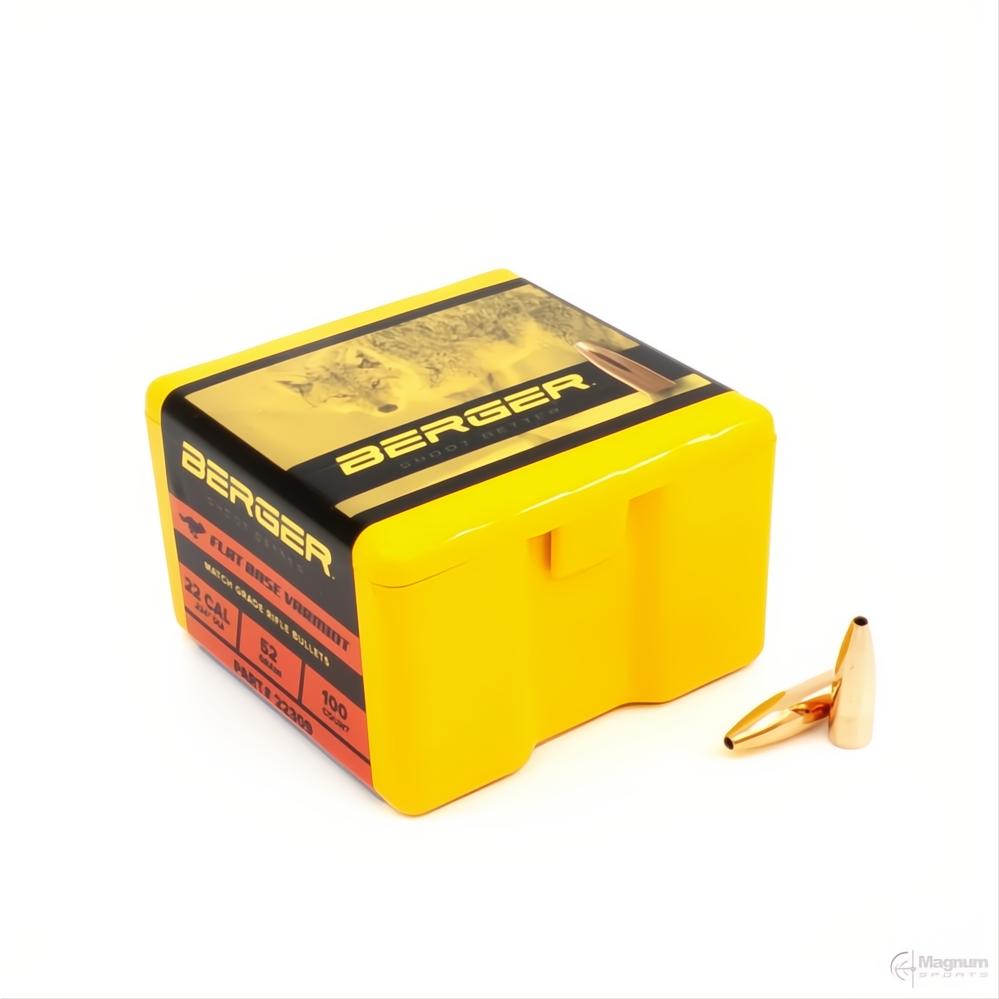 Berger 22 Cal FB Varmint 55gr Projectiles