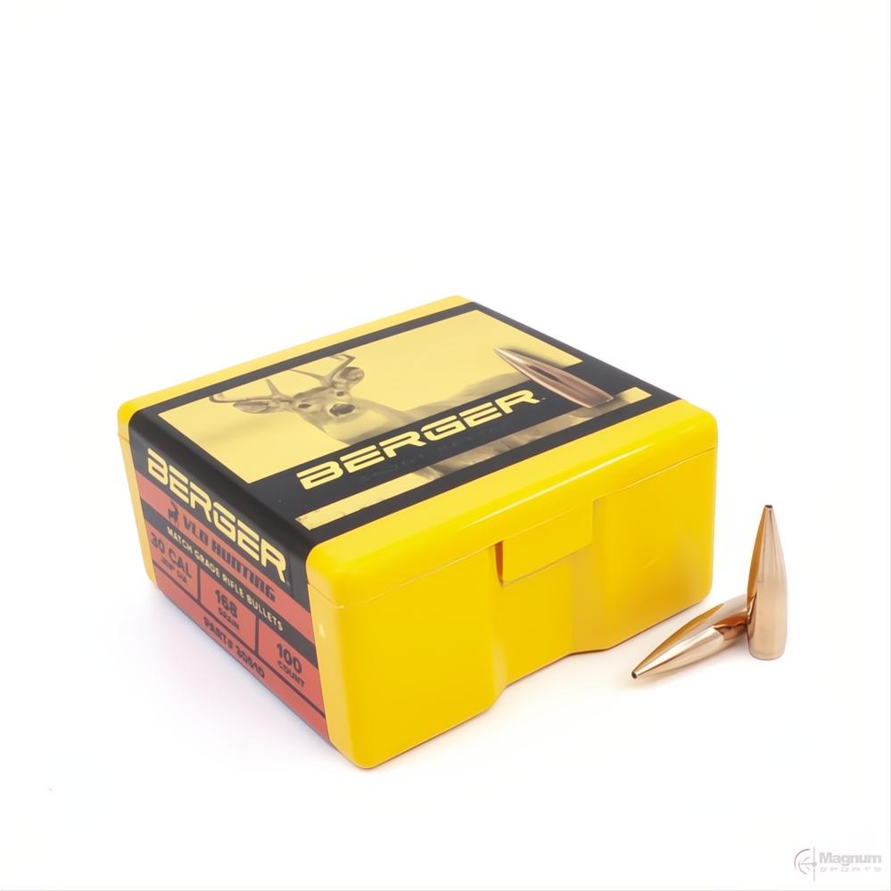 Berger 30 Cal VLD Hunting 168gr Projectiles
