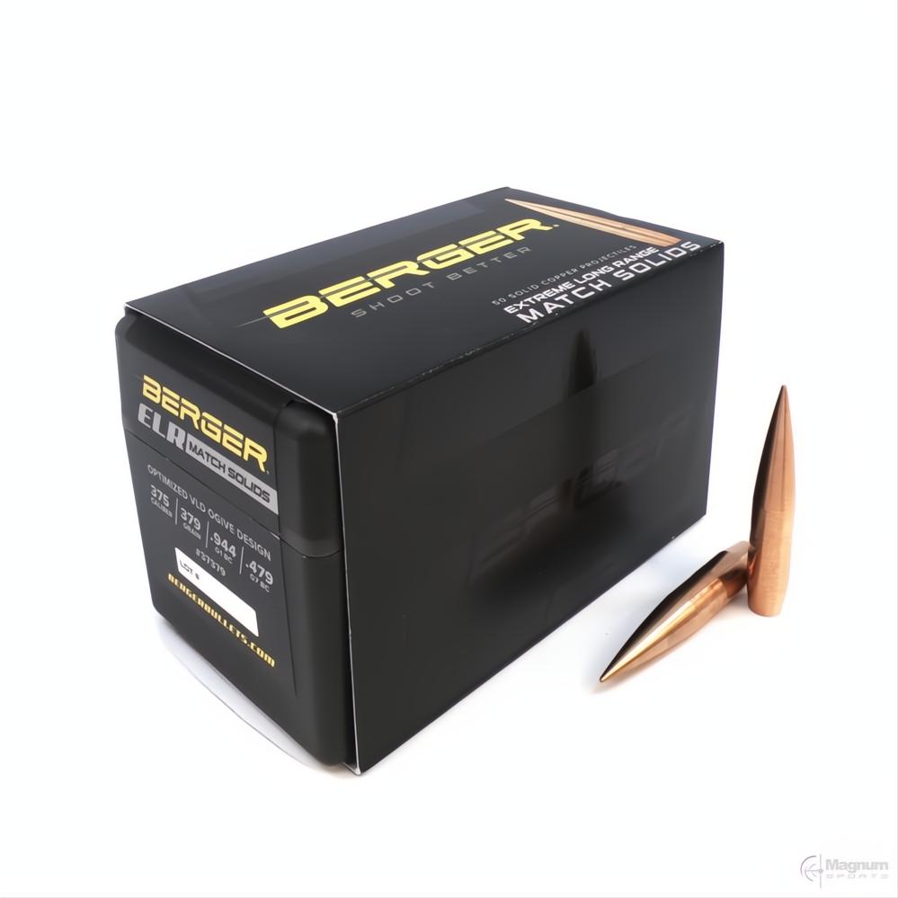 Berger 375 Cal ELR Match Solid 379gr Projectiles