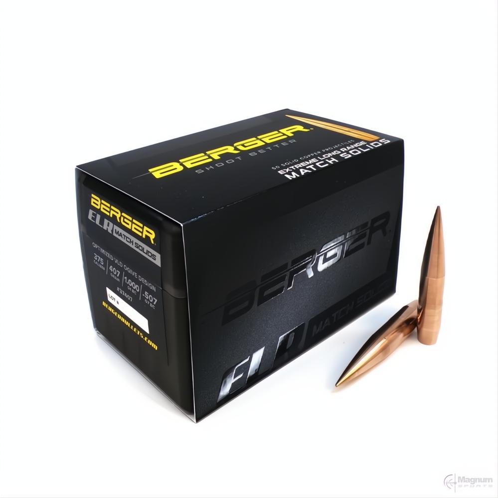 Berger 375 Cal ELR Match Solid 407gr Projectiles
