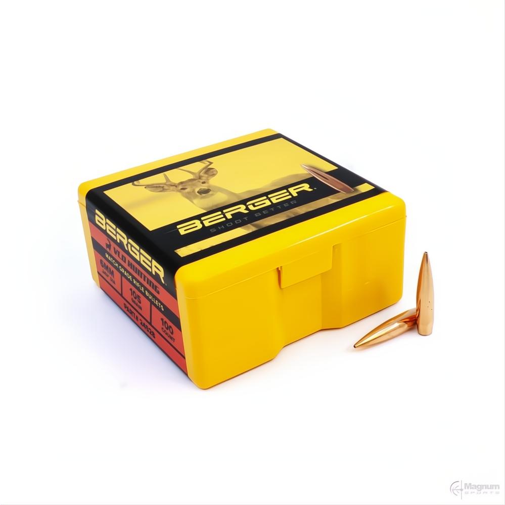 Berger 6mm VLD Hunting 105gr Projectiles