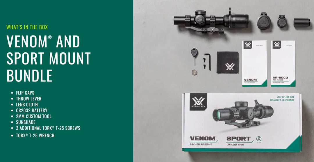 Vortex Venom 1-6x24 Riflescope + Sport Mount Pack