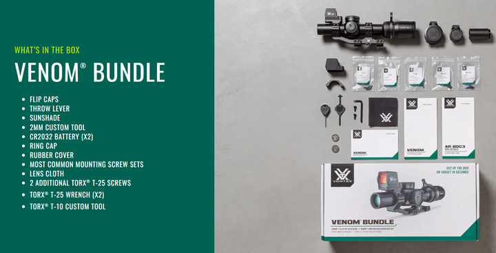 Vortex Venom Riflescope + Red Dot + Mounts Pack