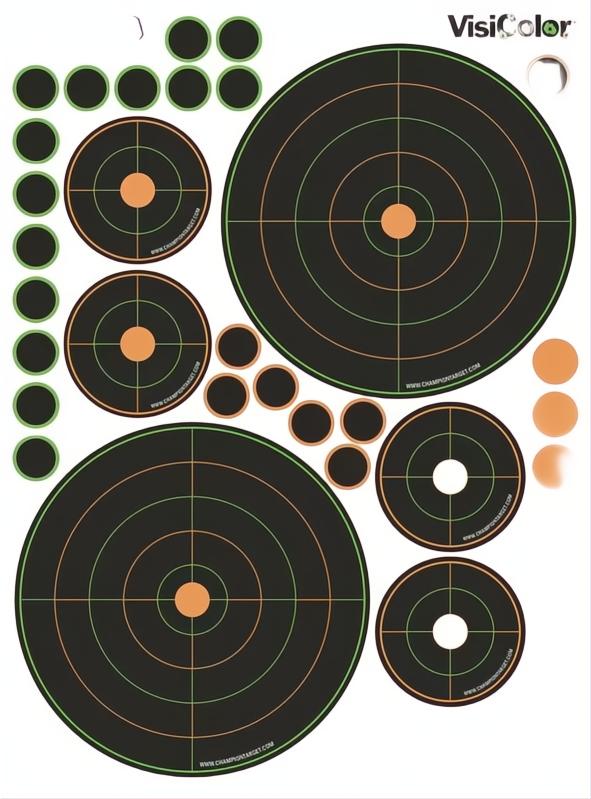 Champion Visicolor Adhesive Bullseye Sight In Target 50Yd + Patches