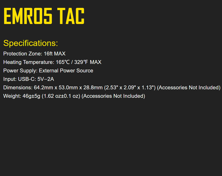 Nitecore EMR05TAC Portable Electronic Insect Repeller, Tac Style