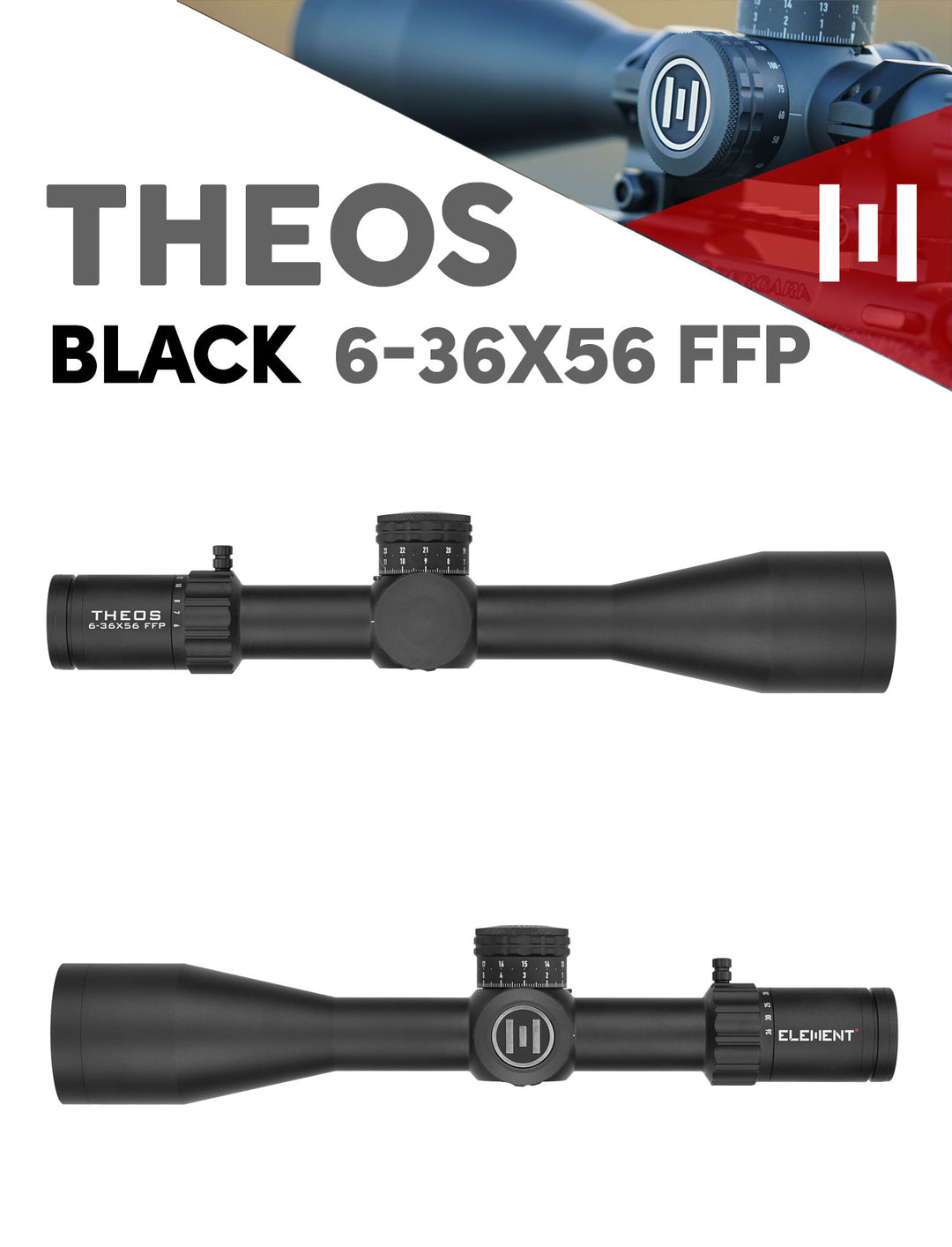 Element Optics Theos 6-36x56 FFP Black