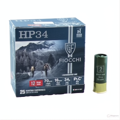 FIOCCHI AMMUNITION 12G 34GM #2 1375 FPS 25 PKT