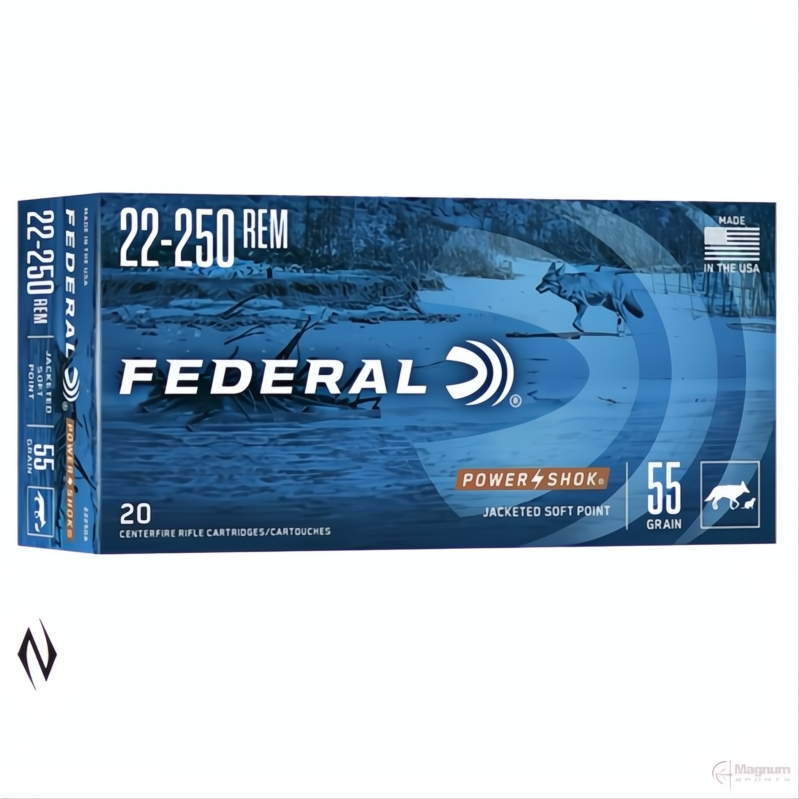 Federal 22-250 Rem 55gr SP POWER-SHOK