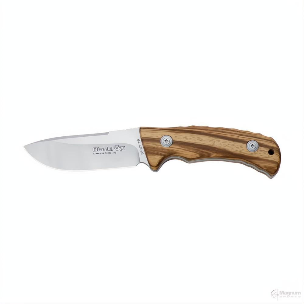Fox Clip Point Zebrawood Handle Satin