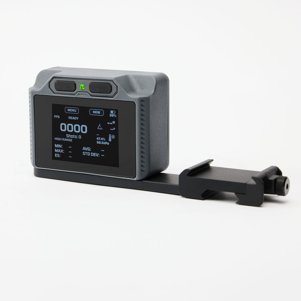 FX Airguns Pocket Chronograph Pro fitted to the picatinny weapon mount