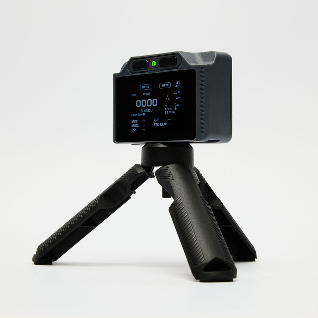FX Airguns Pocket Chronograph Pro on the included tripod