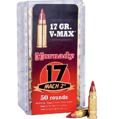 Hornady 17 Mach 2 17 grain V-max Varmint Express Ammo 50 rd