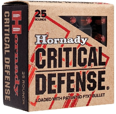 Hornady 380 Auto 90 grain FTX Critical Defense Ammo 25 rd