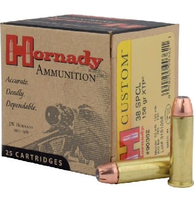 Hornady 38 Special 158 grain JHP/XTP Hornady Custom Ammo 25 rd