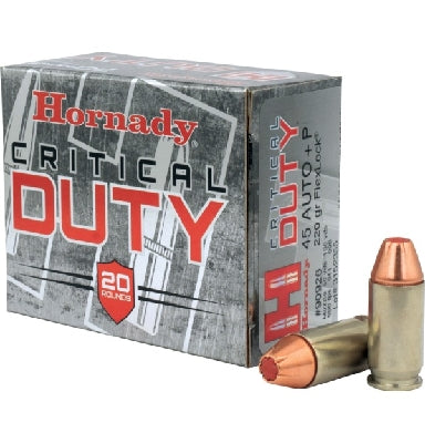 Hornady 45 ACP+P 220 grain Flexlock Critical Duty Ammo 20 rd