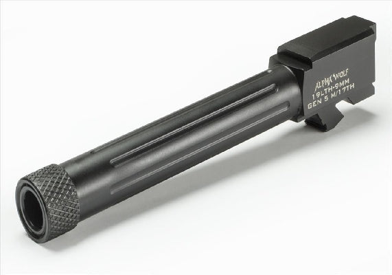 Lone Wolf AlphaWolf 5.03"/128mm Barrel for Glock 19 Gen 1-4 or Glock 17 Gen5 in 9mm Luger Threaded 1/2-28