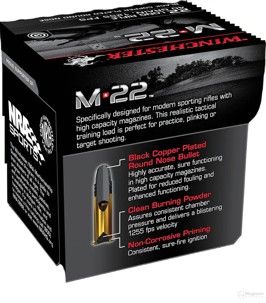 Winchester M22 22LR 40gr Black Copper Plated Round Nose