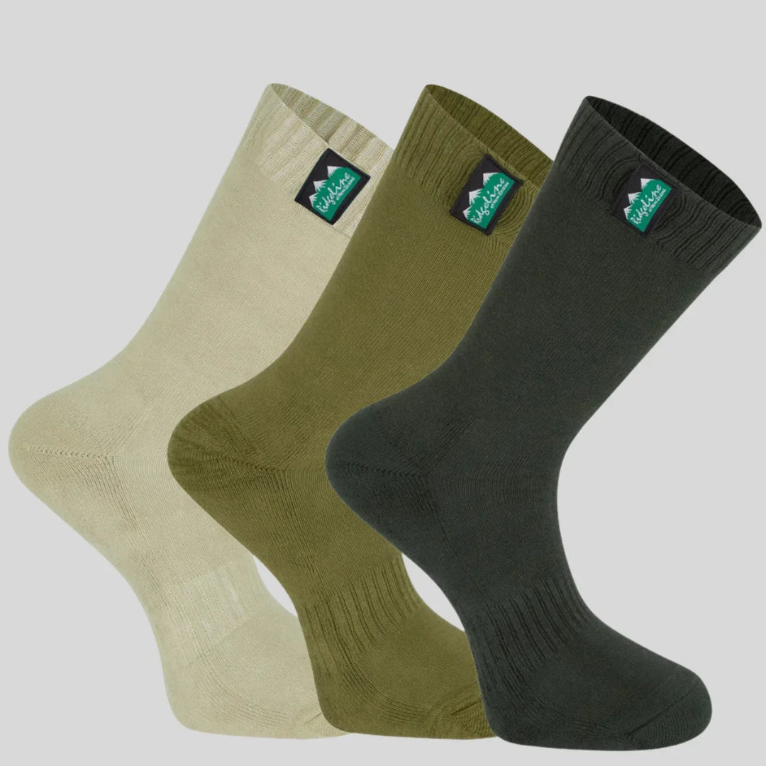 Ridgeline Cotton Work Socks Mid Length (3 Pack)