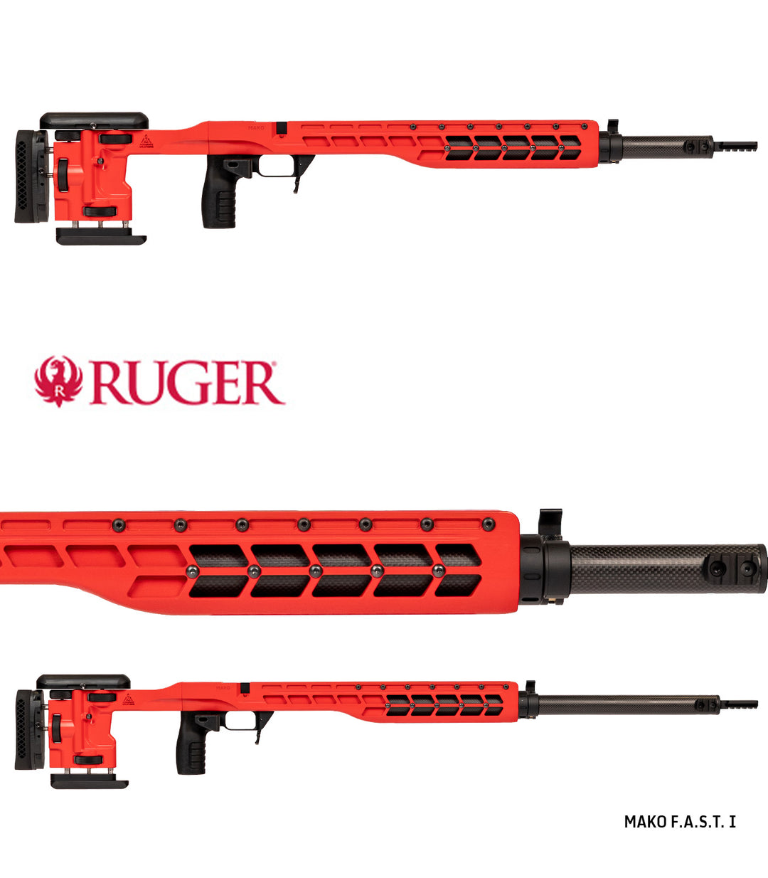 Accuracy Solutions Mako F.A.S.T. I chassis for Ruger 10/22 with BipodeXt tube