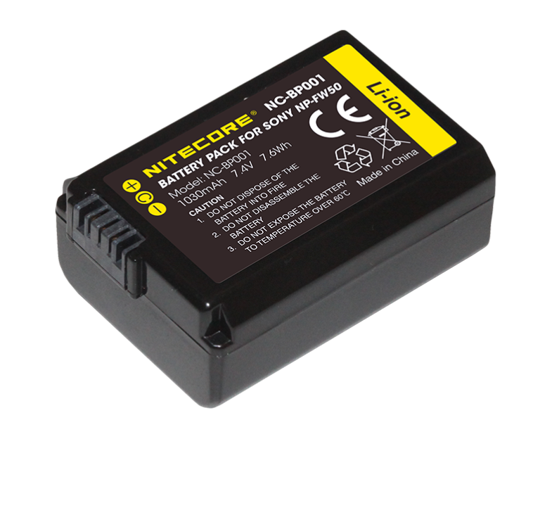 Nitecore NC-BP001 Battery Pack for Sony NP-FW50, 1030mAh