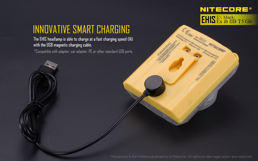 Nitecore NMUC Magnetic Charging Cable for EH1, EH1S Explosion Proof Headlamp