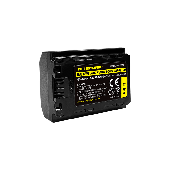 Nitecore NP-FZ100C Battery Pack for Sony NP-FZ100C, 2400mAh
