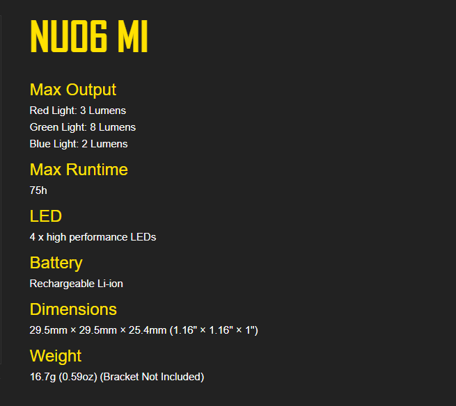 Nitecore NU06 MI IR Mini Signal Light Military Version