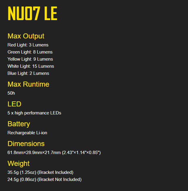 Nitecore NU07 LE Rechargeable Signal Light Law Enforcement Version