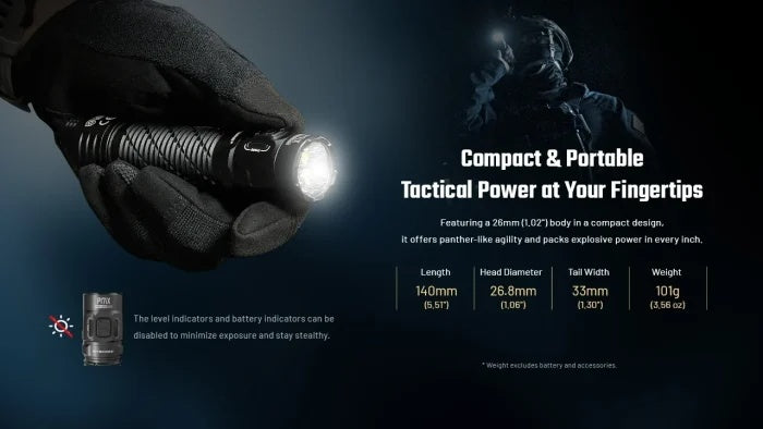 Nitecore P17iX Customizable Variable Beam Pattern Tactical Flashlight